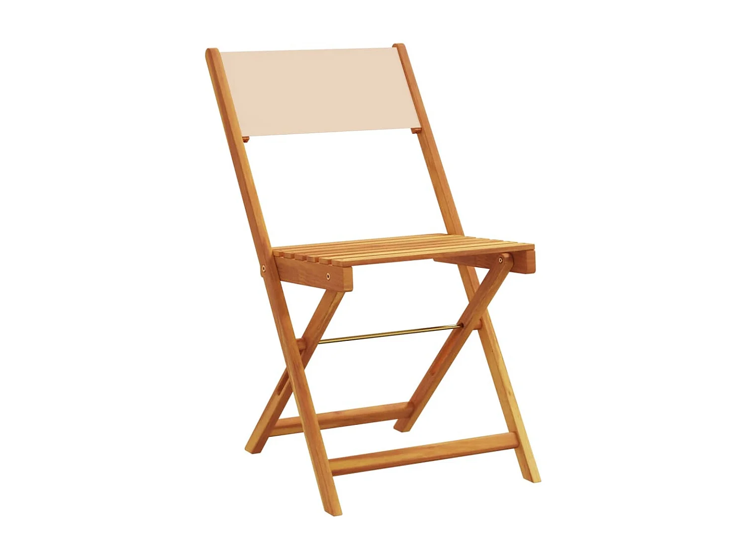Chaises de jardin pliantes lot de 6 beige tissu et bois massif