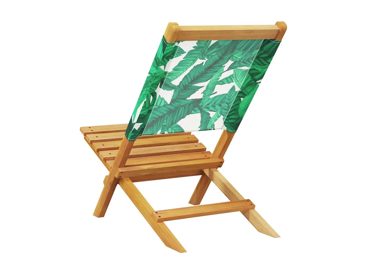 Chaises de jardin lot de 2 motif de feuilles acacia et tissu