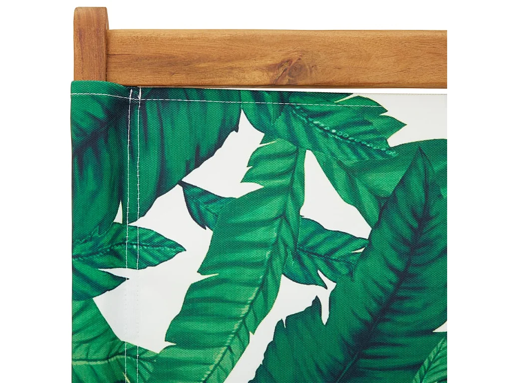 Chaises de jardin lot de 2 motif de feuilles acacia et tissu