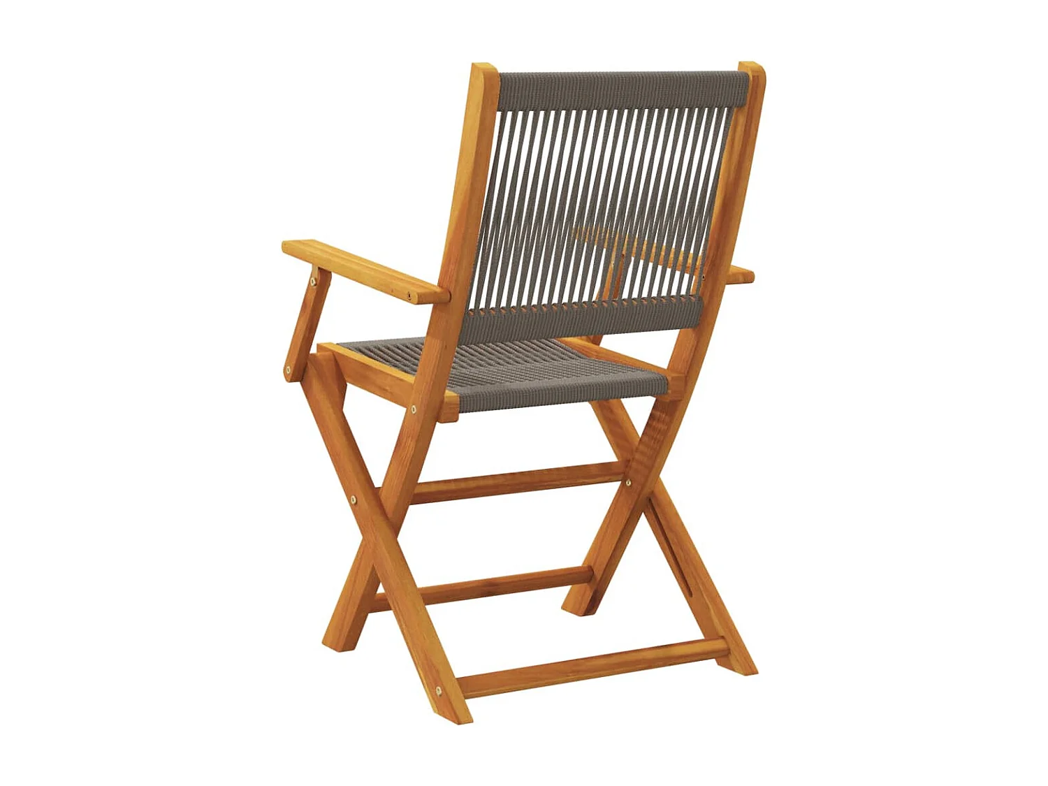 Chaises de jardin lot de 2 gris bois d'acacia et polypropylène