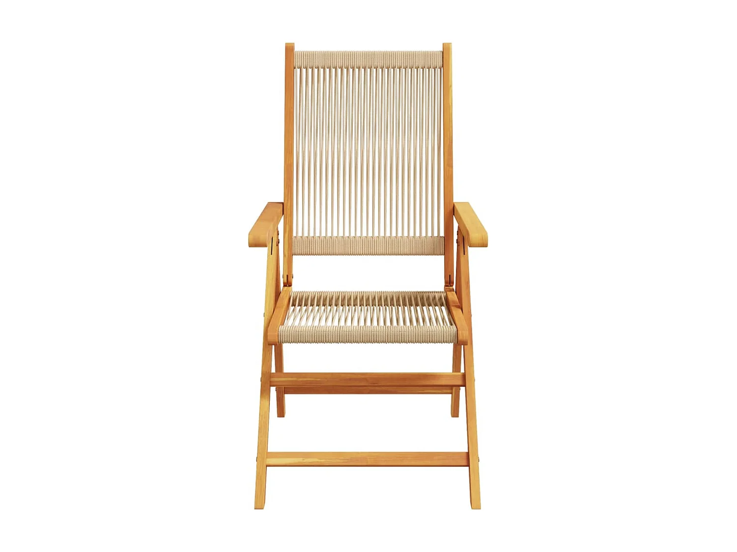 Chaises inclinables de jardin lot de 6 beige bois massif acacia