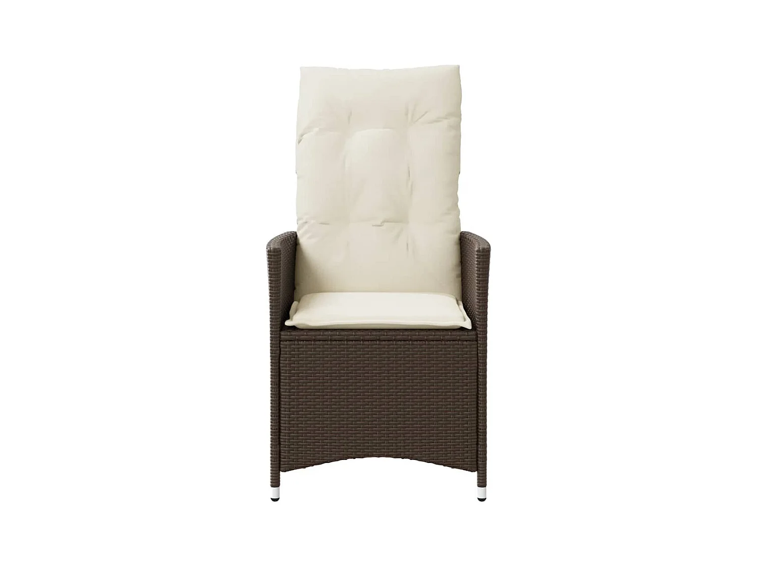 Sillones reclinables jardín con cojines marrones 2 unidades ratán PE