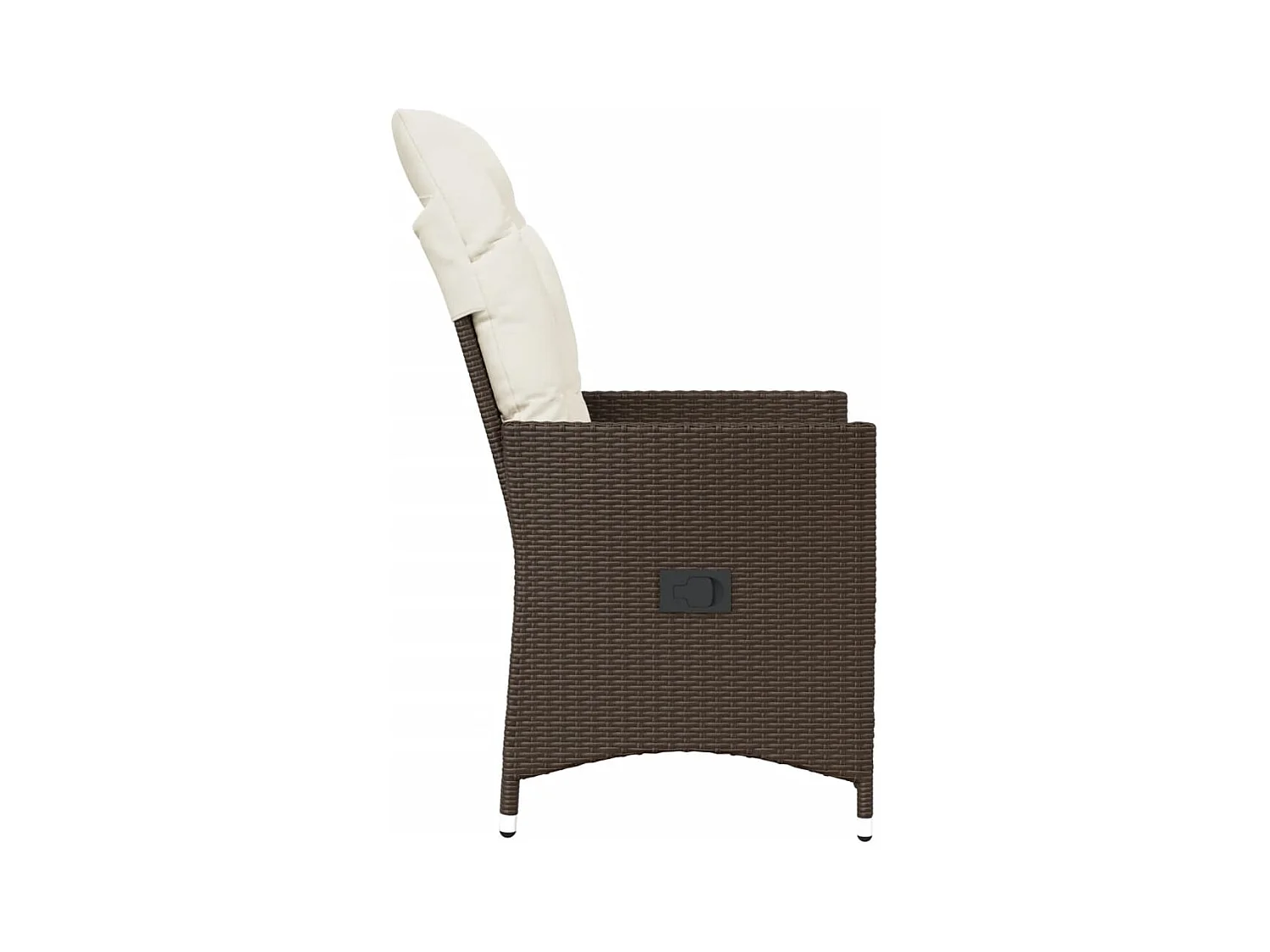 Sillones reclinables jardín con cojines marrones 2 unidades ratán PE