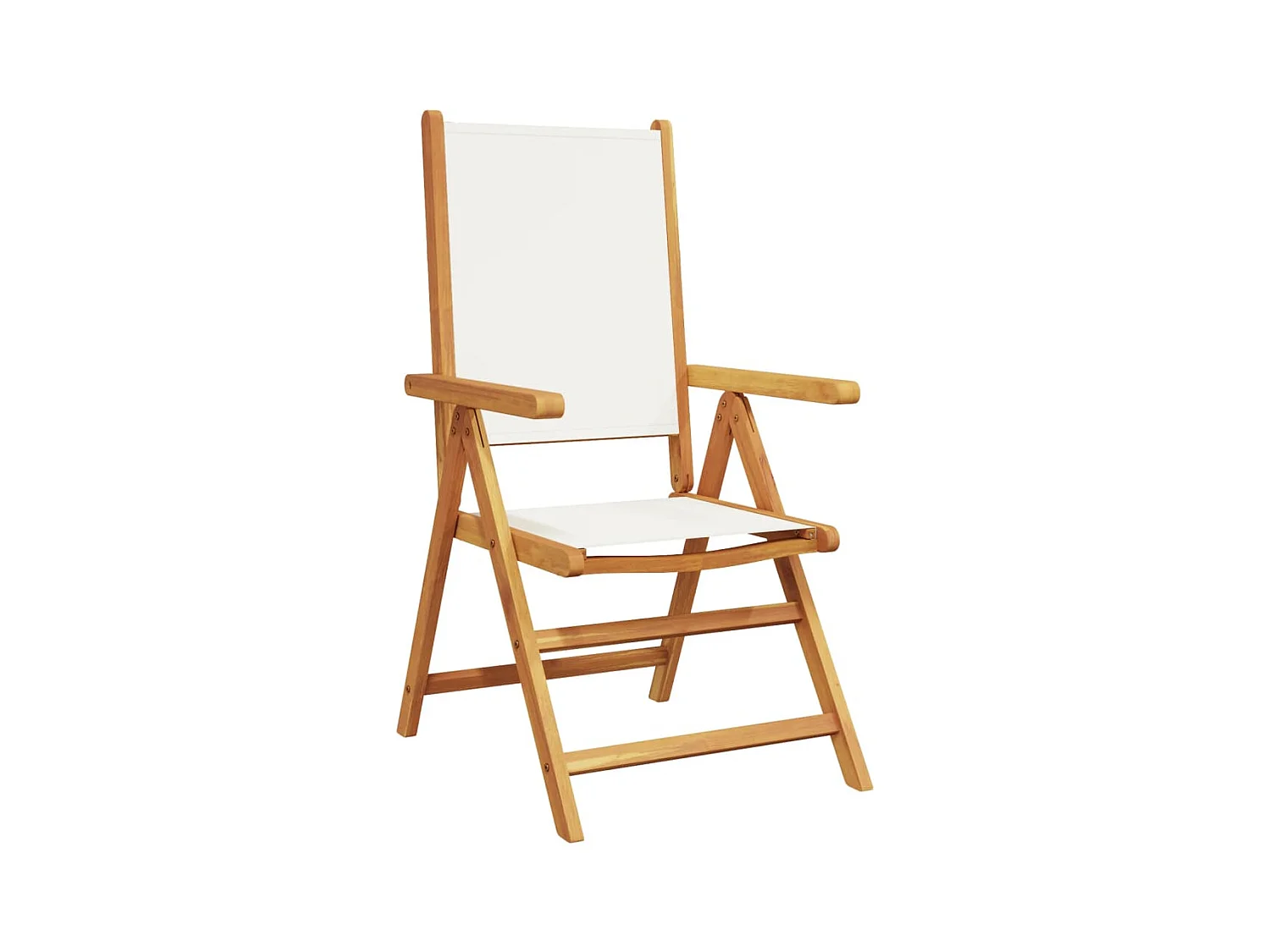 Sillas jardín reclinables 6 unidades tela madera maciza blanco crema