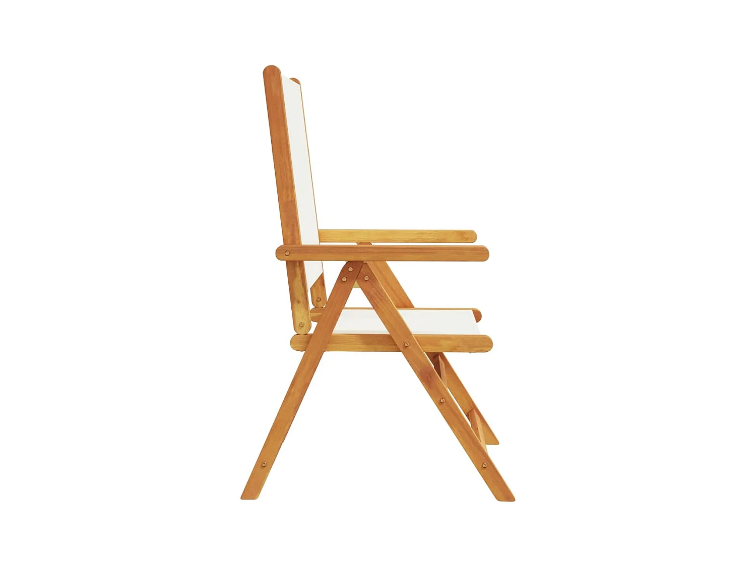 Sillas jardín reclinables 6 unidades tela madera maciza blanco crema