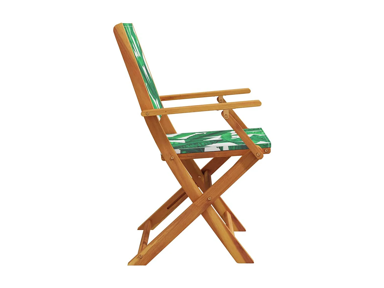 Chaises de jardin lot de 2 motif de feuilles acacia et tissu