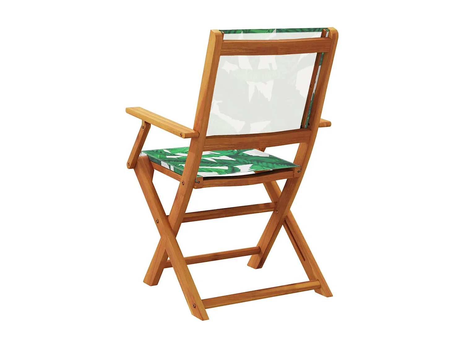 Chaises de jardin lot de 2 motif de feuilles acacia et tissu