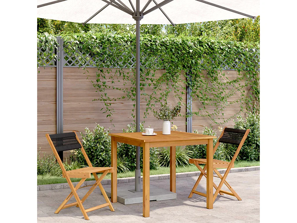 Chaises de bistrot lot de 2 noir bois d'acacia et polypropylène