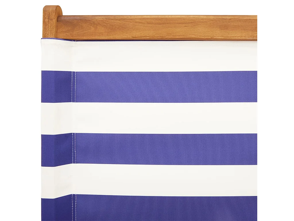 Chaises de jardin lot de 2 bleu/blanc bois acacia massif tissu