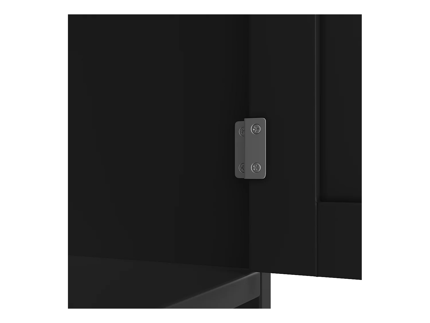 Buffet de cocina - 4 puertas y 2 cajones - Estantes y portabotellas ajustables - Negro