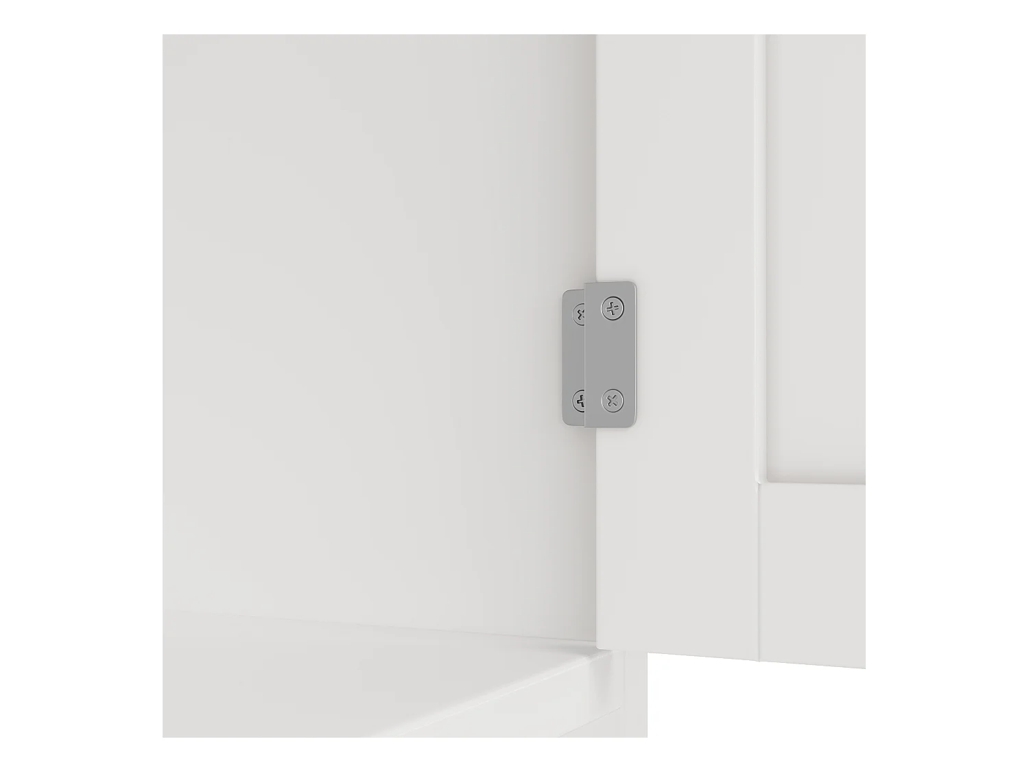 Buffet de cozinha - 4 portas e 2 gavetas - Prateleiras e garrafeiras ajustáveis - Branco