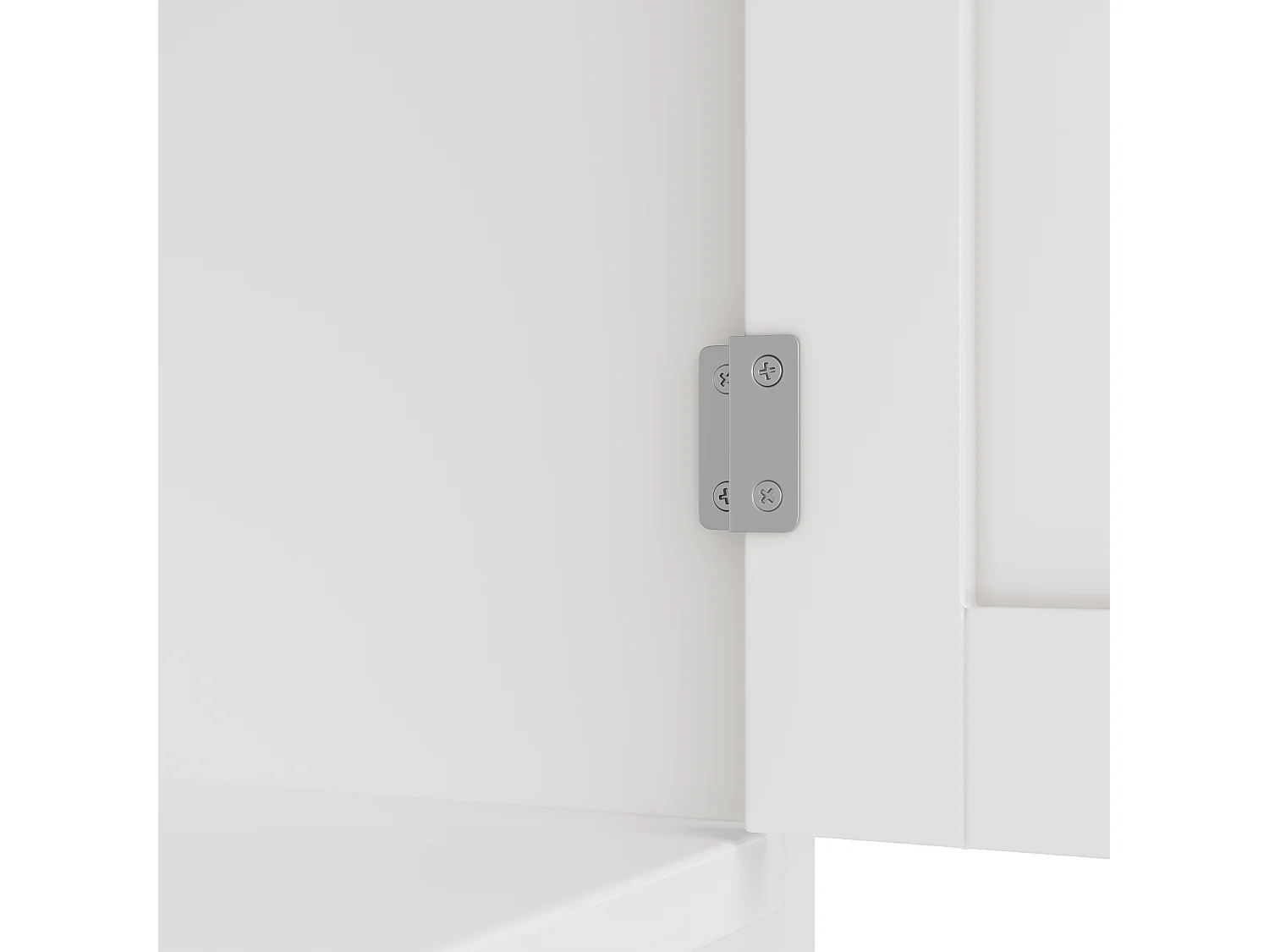 Buffet da cucina - 4 ante e 2 cassetti - Scaffali e portabottiglie regolabili - Bianco