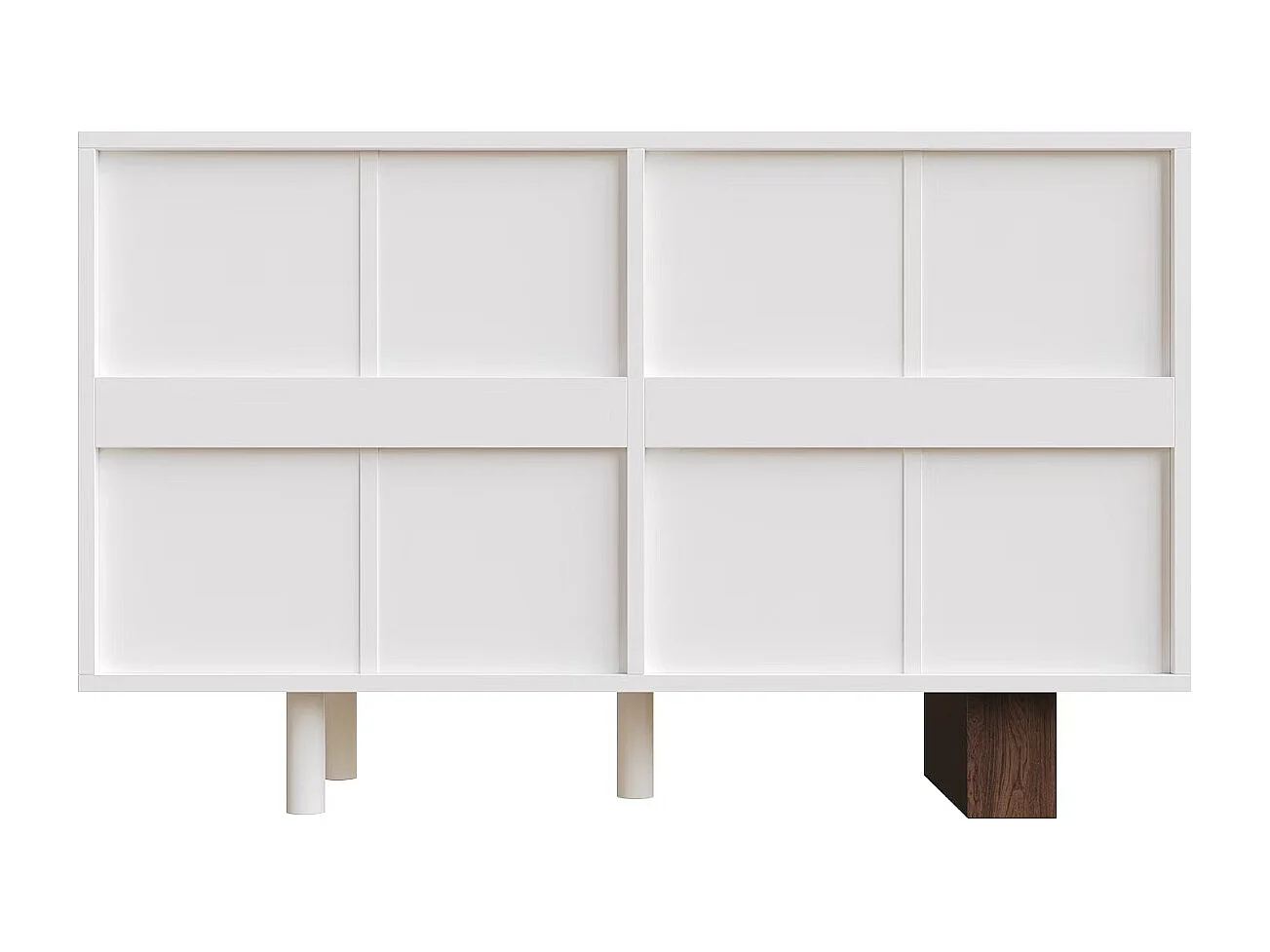 Buffet moderno - con 6 cajones sin tirador - Motivos geométricos - MDF - blanco