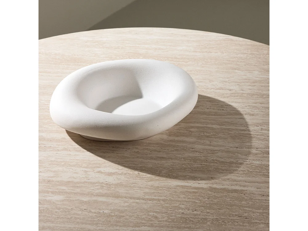 Table Basse Effet Travertin "Haron" 80cm Beige