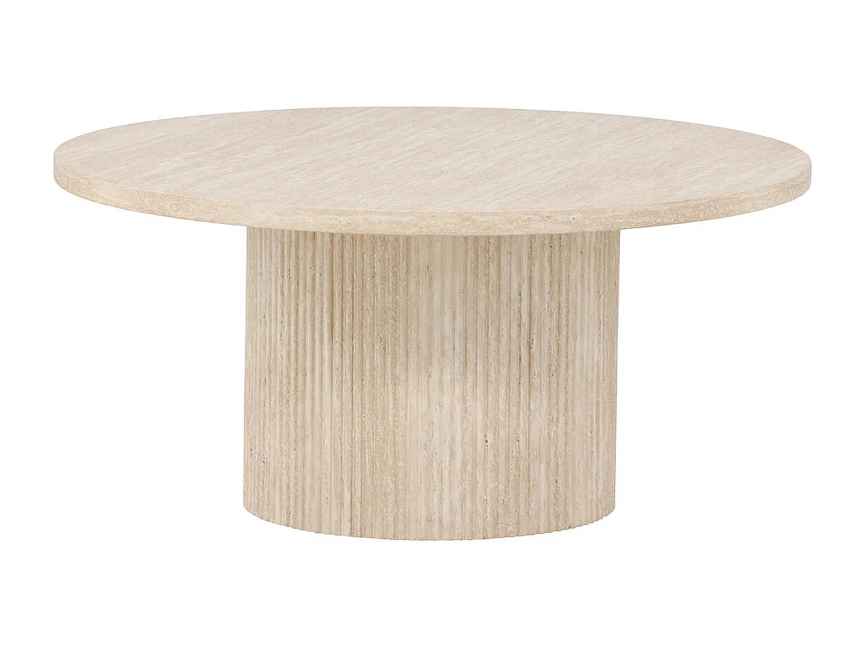 Table Basse Effet Travertin "Haron" 80cm Beige