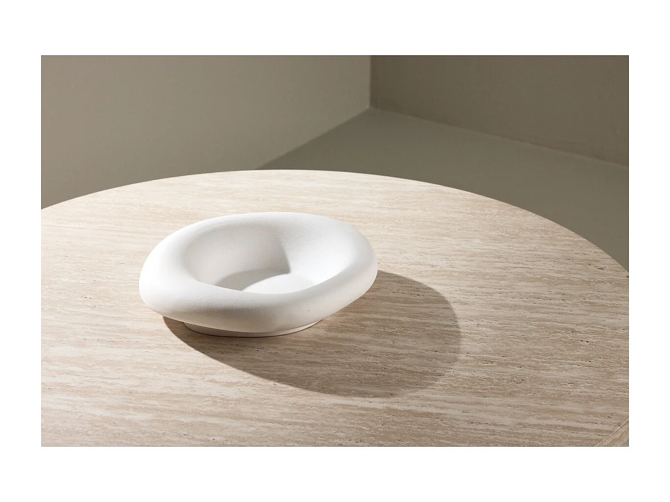 Table Basse Effet Travertin "Haron" 80cm Beige