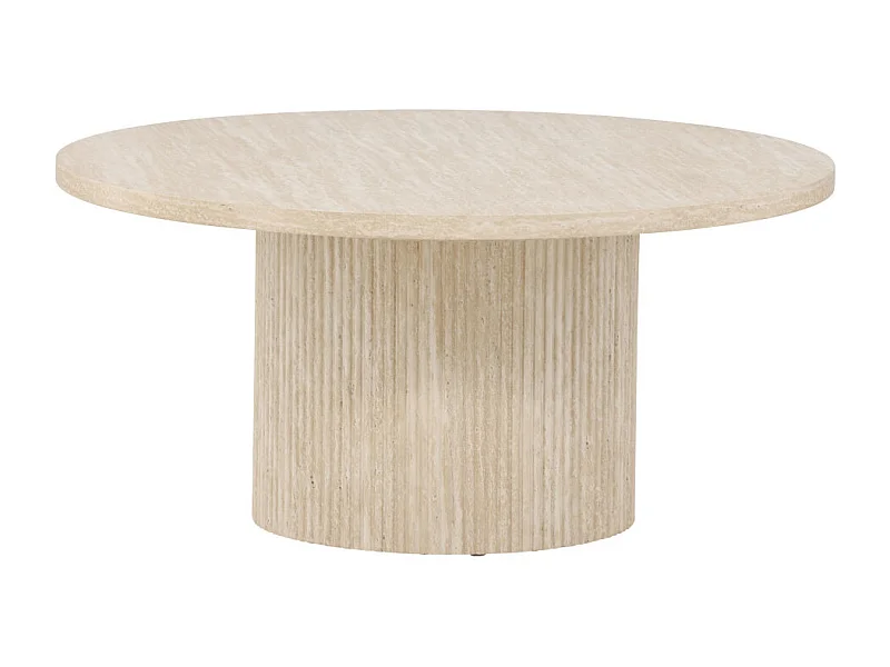 Table Basse Effet Travertin "Haron" 80cm Beige