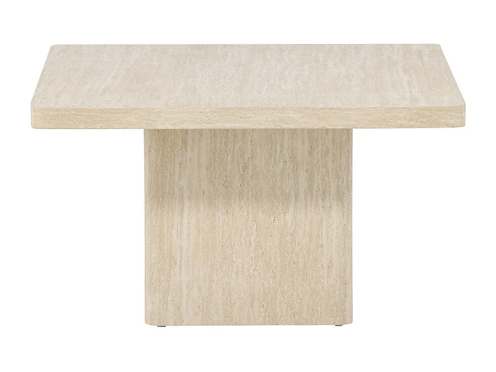 Table Basse Effet Travertin "Qvart" 80cm Beige