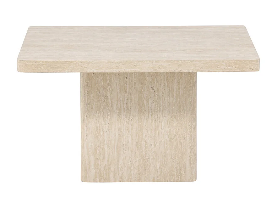 Table Basse Effet Travertin "Qvart" 80cm Beige