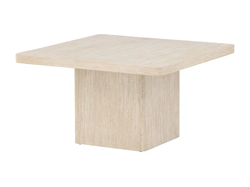 Table Basse Effet Travertin "Qvart" 80cm Beige