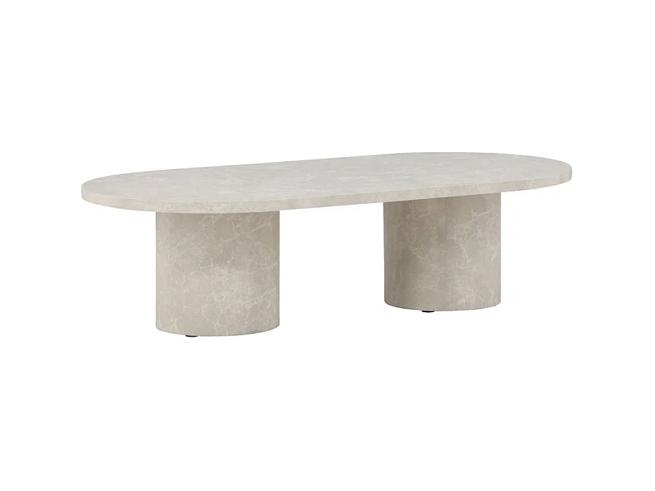 Table Basse Effet Marbre "Narvik" 120cm Beige
