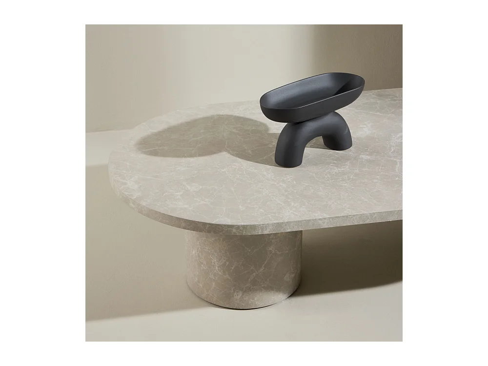 Table Basse Effet Marbre "Narvik" 120cm Beige