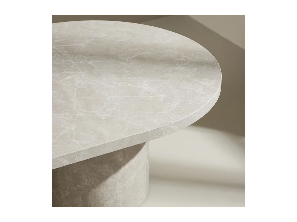 Table Basse Effet Marbre "Narvik" 120cm Beige