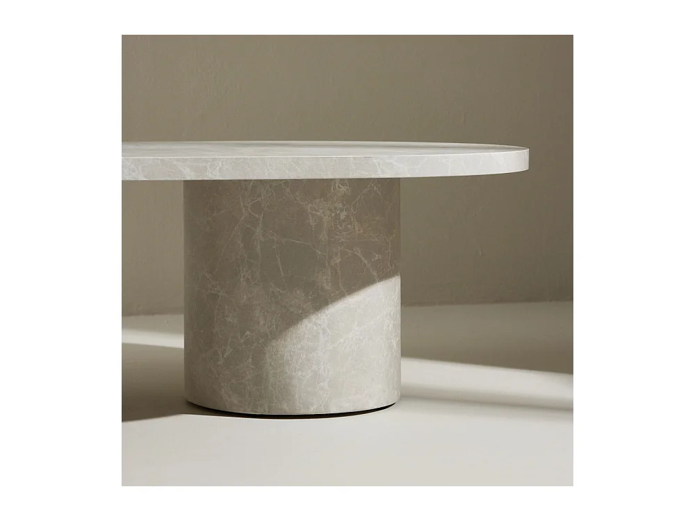 Table Basse Effet Marbre "Narvik" 120cm Beige