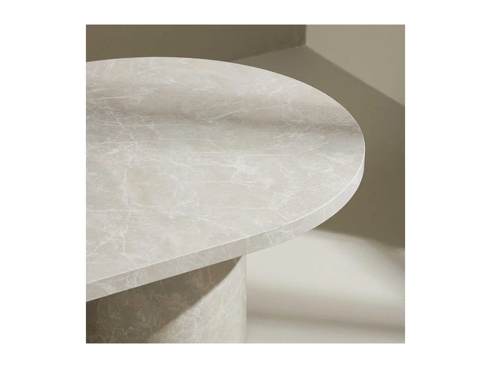 Table Basse Effet Marbre "Narvik" 120cm Beige