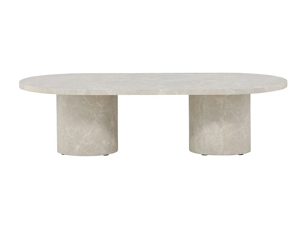 Table Basse Effet Marbre "Narvik" 120cm Beige
