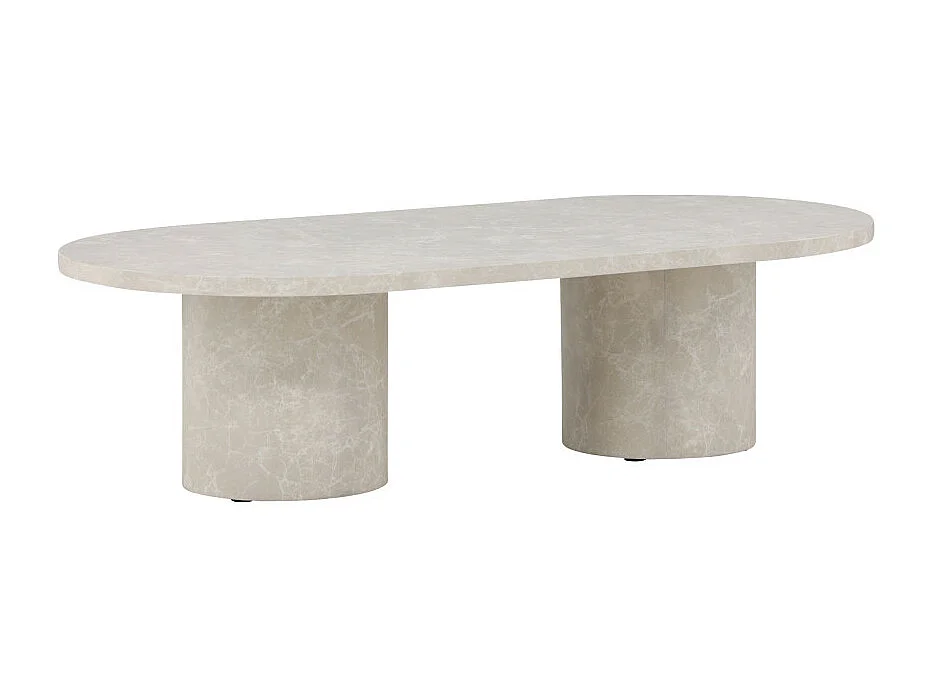 Table Basse Effet Marbre "Narvik" 120cm Beige