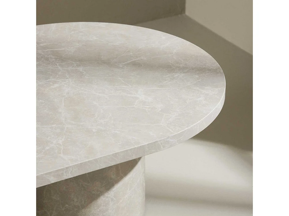 Table Basse Effet Marbre "Narvik" 120cm Beige