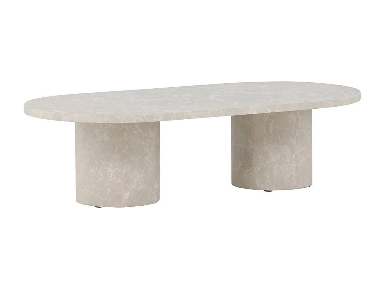 Table Basse Effet Marbre "Narvik" 120cm Beige