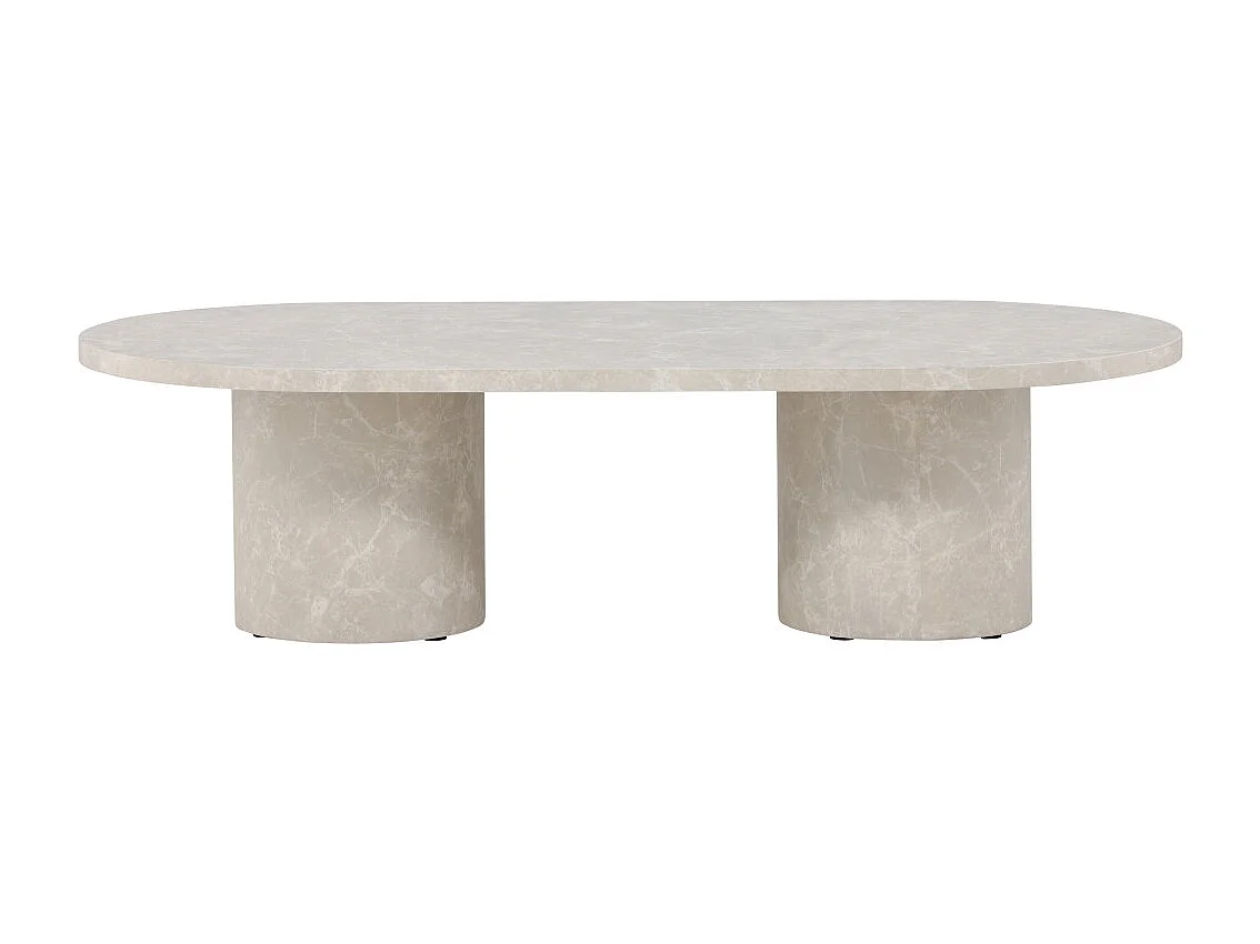 Table Basse Effet Marbre "Narvik" 120cm Beige