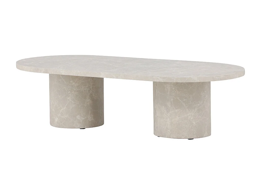 Table Basse Effet Marbre "Narvik" 120cm Beige