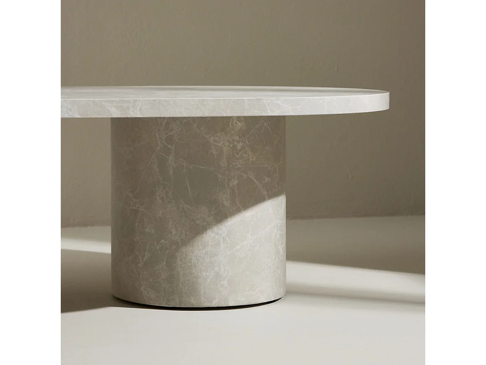 Table Basse Effet Marbre "Narvik" 120cm Beige