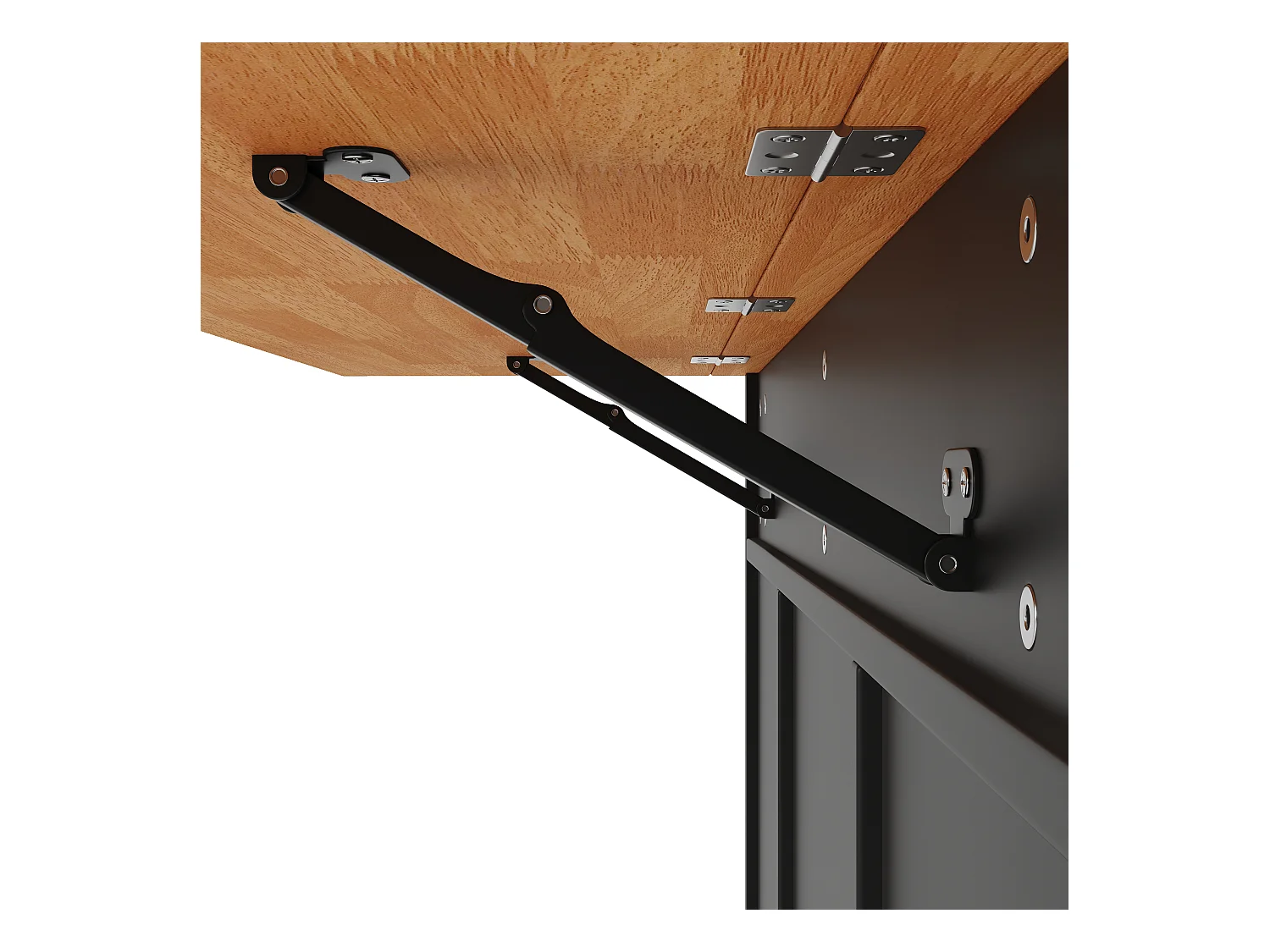 Ilha de cozinha central móvel - Tampos extensíveis - 8 gavetas e 1 porta - Com prateleira para temperos - MDF - Preto