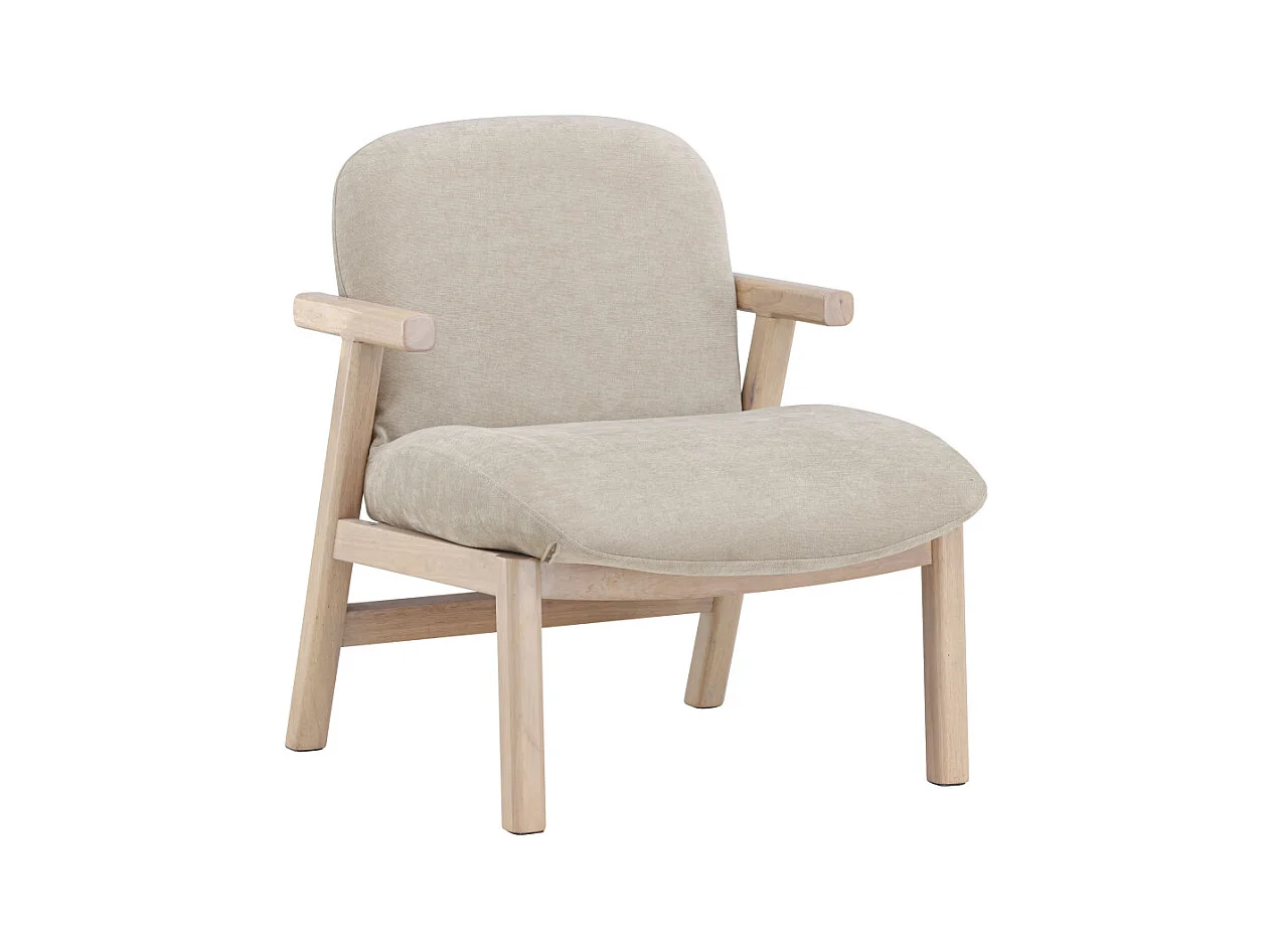 Fauteuil Design en Bois "Rile" 77cm Beige