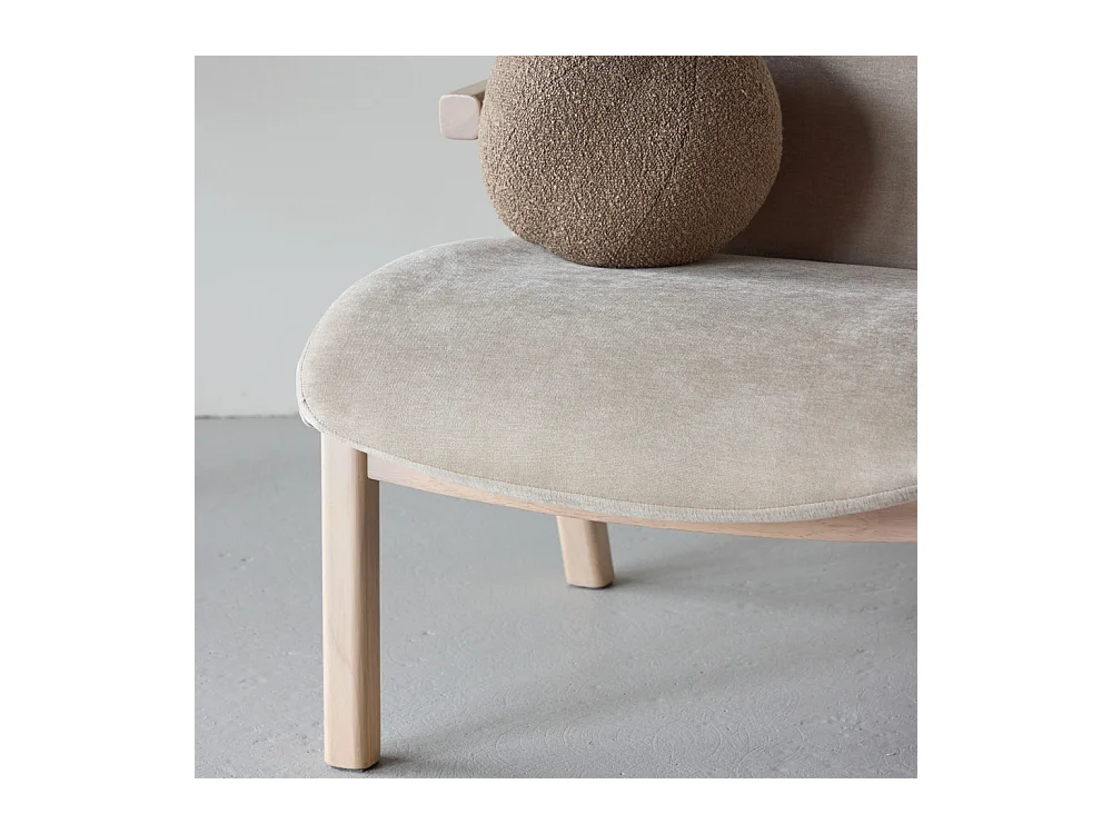 Fauteuil Design en Bois "Rile" 77cm Beige