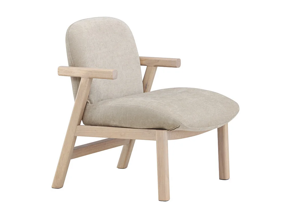 Fauteuil Design en Bois "Rile" 77cm Beige