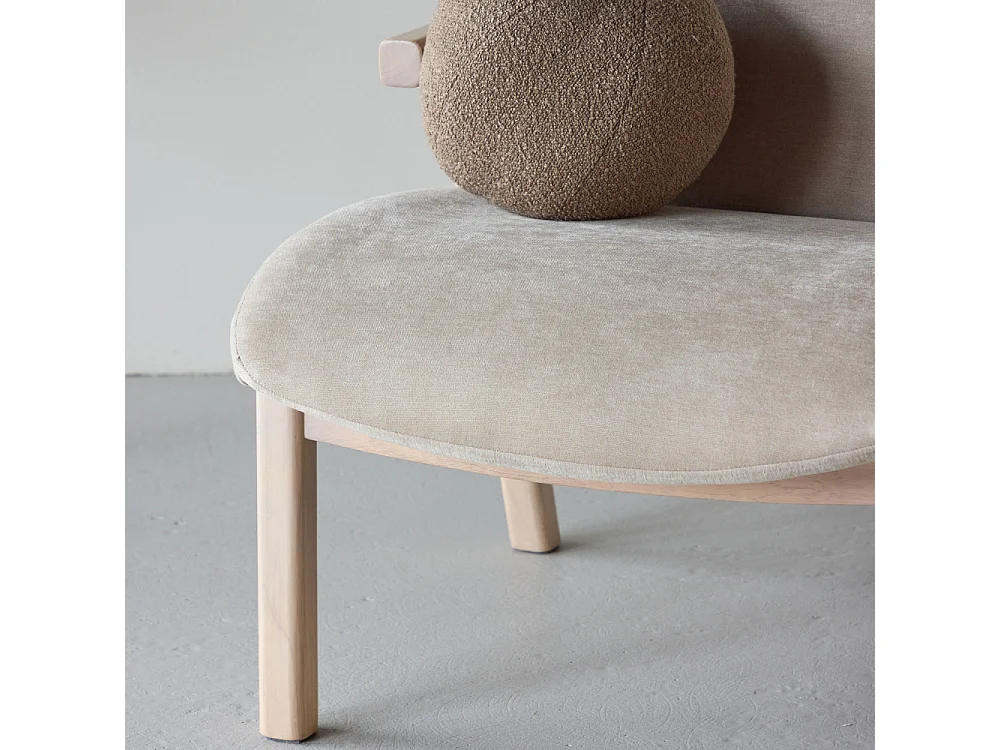 Fauteuil Design en Bois "Rile" 77cm Beige