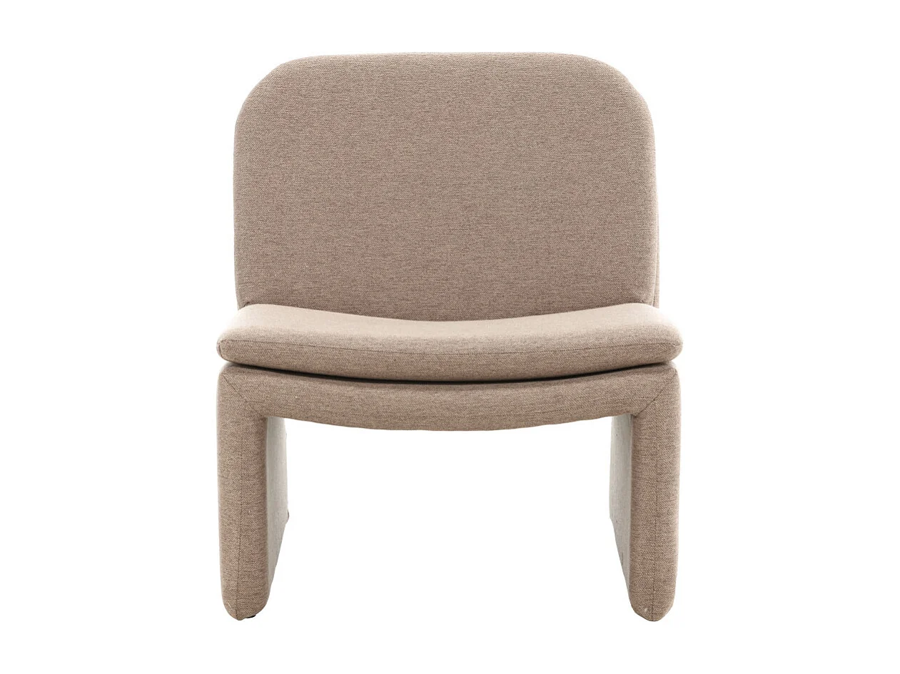 Fauteuil Design Effet Lin "Bonn" 82cm Marron