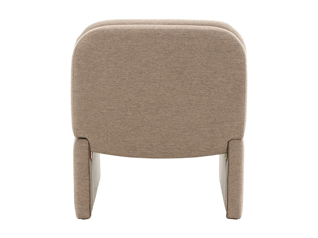 Fauteuil Design Effet Lin "Bonn" 82cm Marron