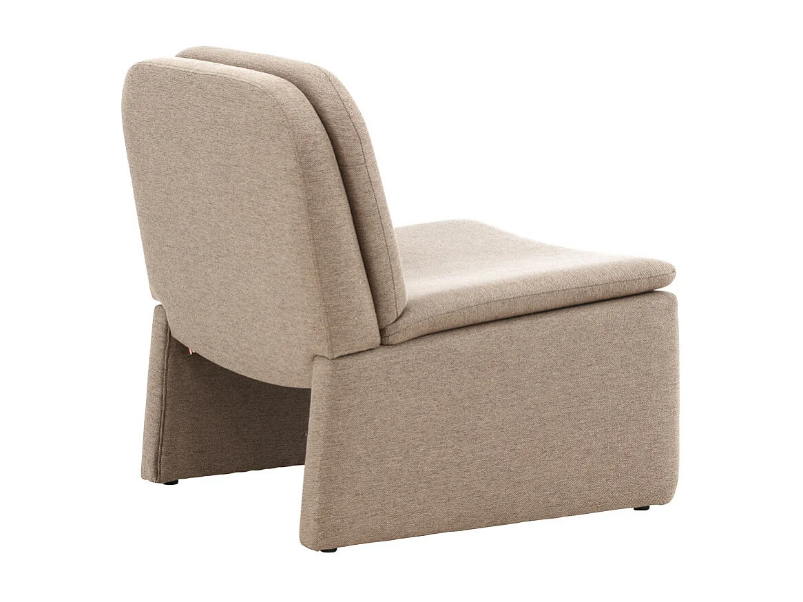 Fauteuil Design Effet Lin "Bonn" 82cm Marron