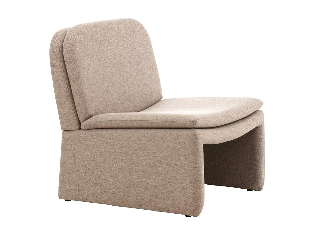 Fauteuil Design Effet Lin "Bonn" 82cm Marron