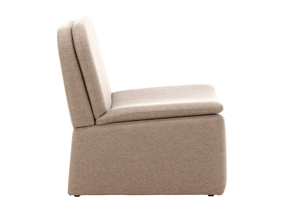 Fauteuil Design Effet Lin "Bonn" 82cm Marron