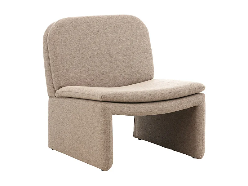 Fauteuil Design Effet Lin "Bonn" 82cm Marron