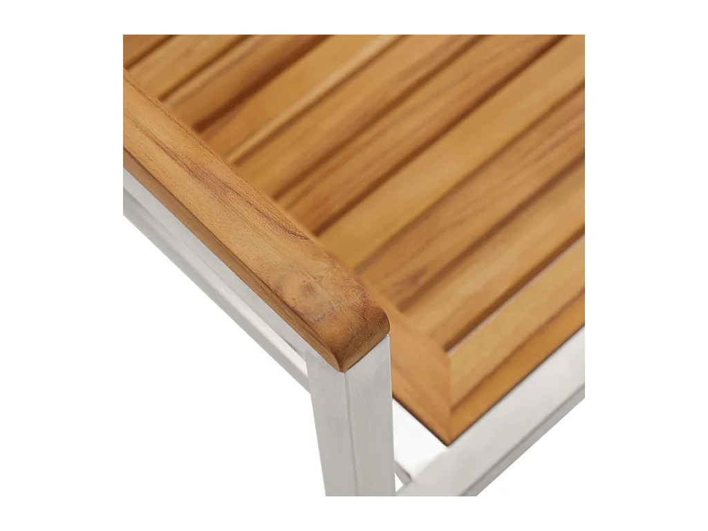 Tuinstoelen 2 st met kussens massief teakhout en staal