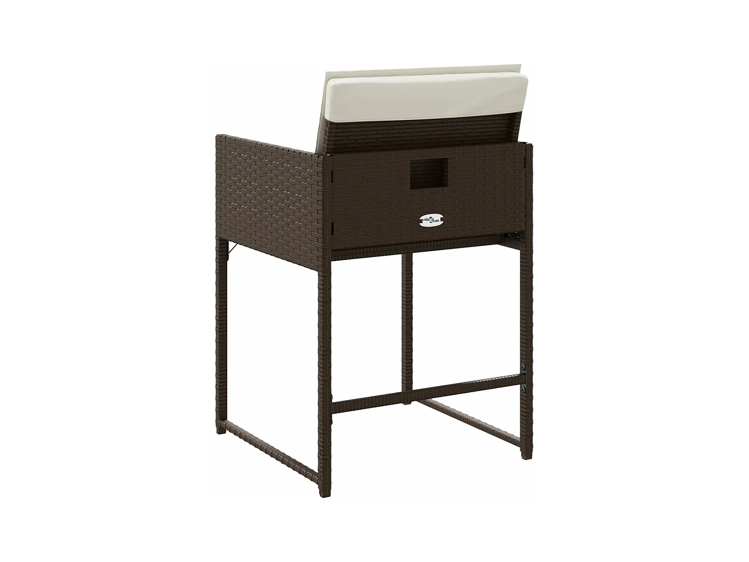 Chaises de jardin avec coussins lot de 4 marron résine tressée