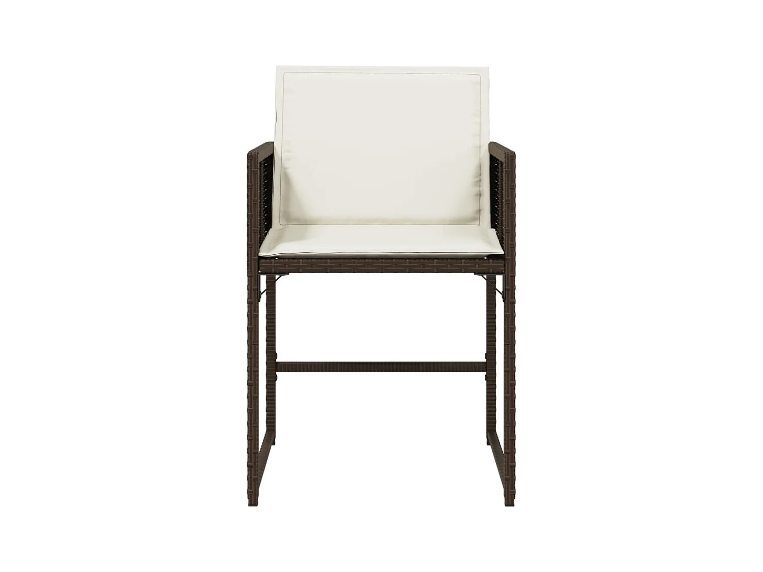 Chaises de jardin avec coussins lot de 4 marron résine tressée